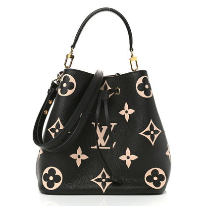 Louis Vuitton Empreinte Monogram Giant Neonoe MM Black Beige 3 of 9
