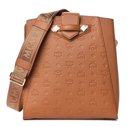 MCM Calfskin Ottomar Monogram Essential Bucket Bag Cognac 1 of 11