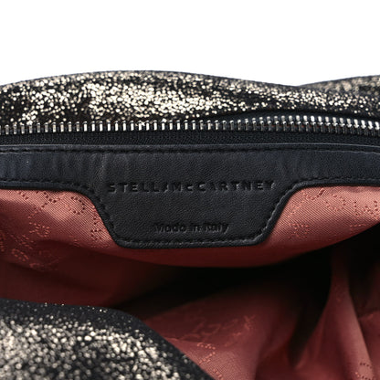 Stella McCartney Metallic Shaggy Deer Falabella Fold Over Tote Black 5 of 8