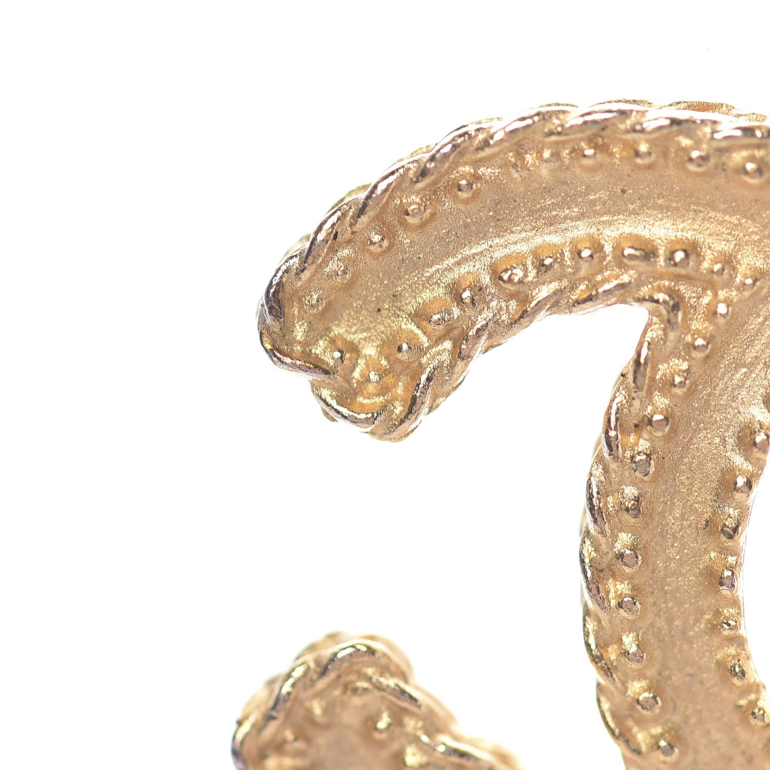 Chanel CC Drop Earrings Matte Gold 2 of 8