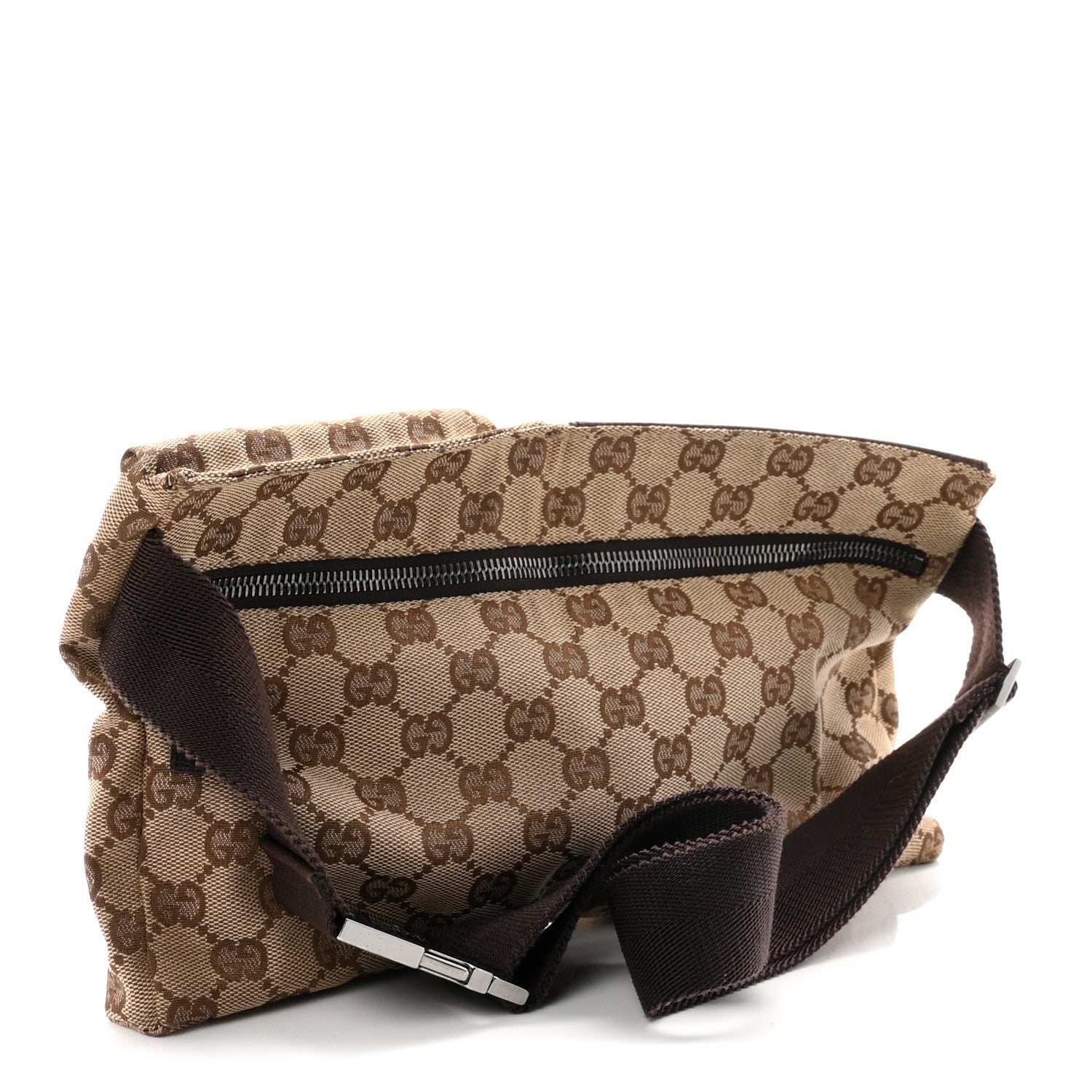 Gucci GG Monogram Double Pocket Belt Bag Dark Brown 2 of 9