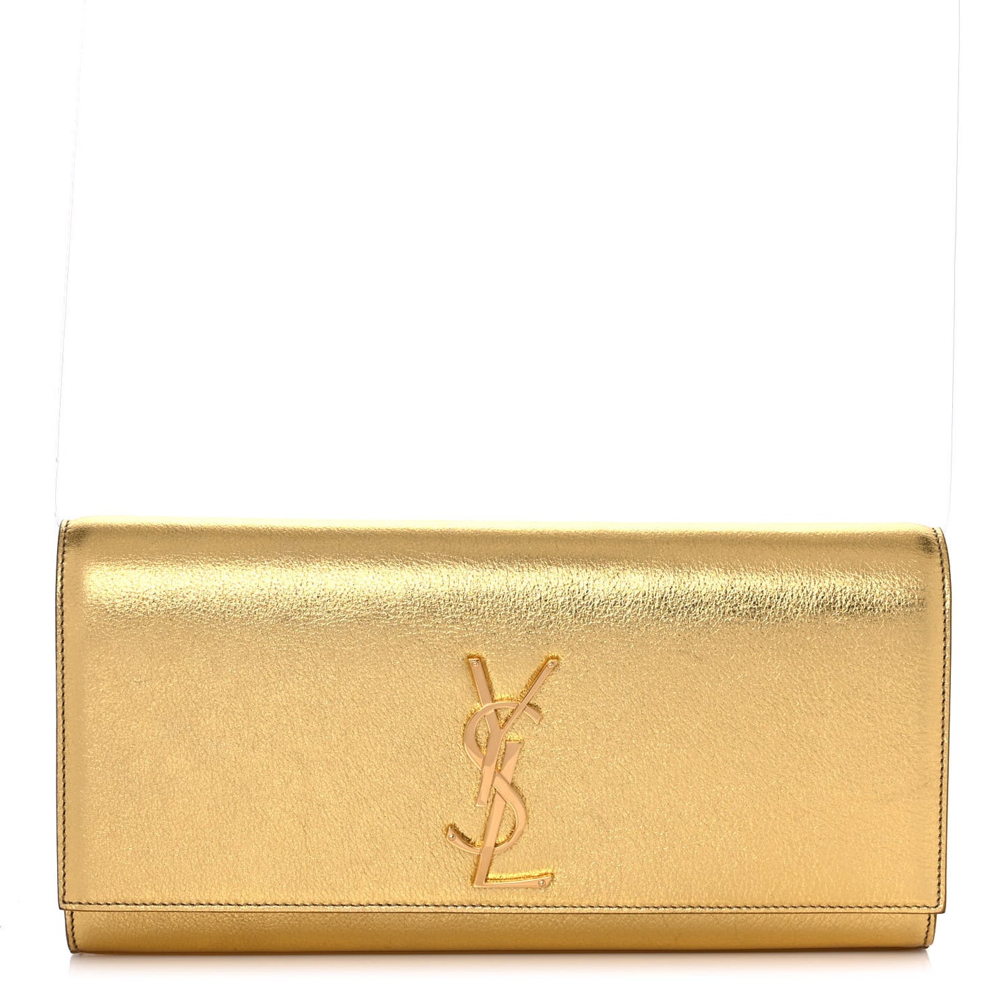 Metallic Textured Calfskin Classic Monogram Cassandre Clutch Gold