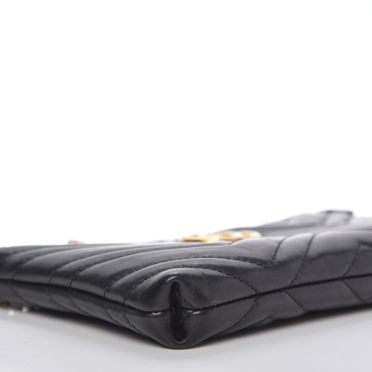 Gucci Calfskin Matelasse Mini GG Marmont Chain Bag Black 6 of 10