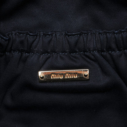Miu Miu Nappa Quilted Studded Flap Clutch Black 7 of 8