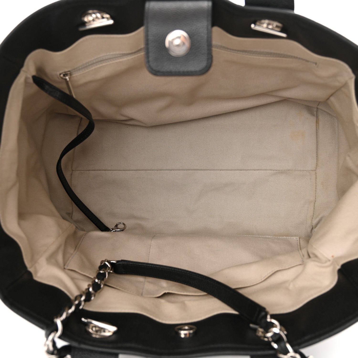 Chanel Glazed Calfskin Medium Deauville Tote Black 5 of 15