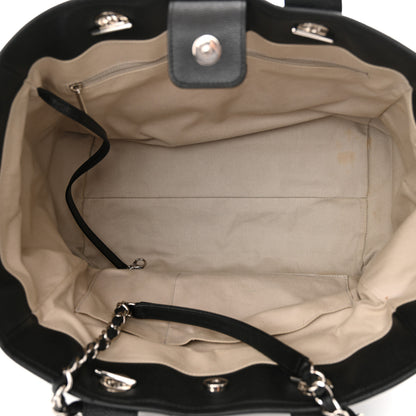 Chanel Glazed Calfskin Medium Deauville Tote Black 5 of 15