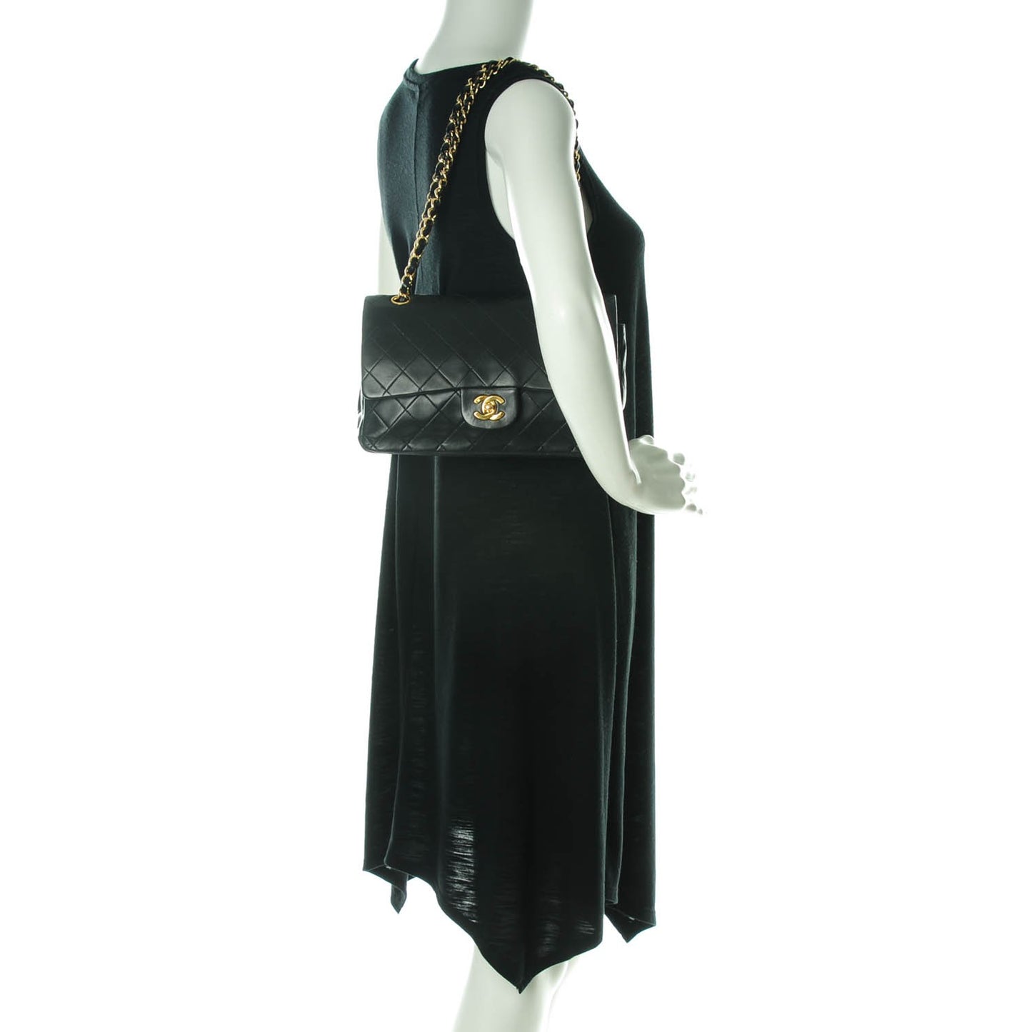 Lambskin Quilted Medium Double Flap Dark Green