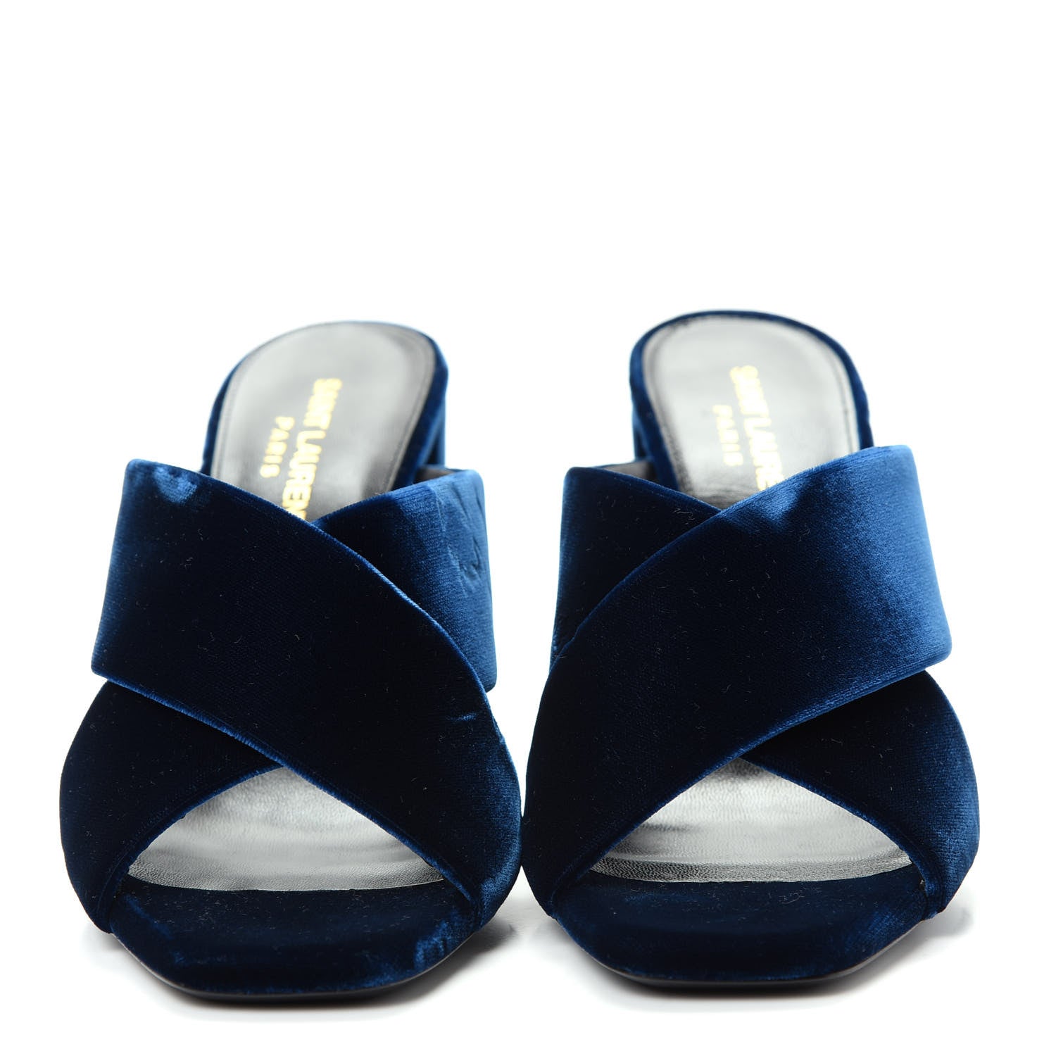 Saint Laurent Velvet LouLou 95 Mules 38 Bluette 2 of 10