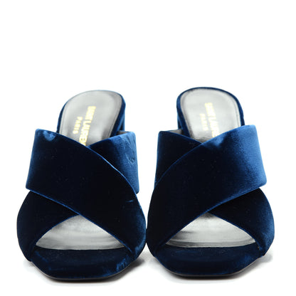 Saint Laurent Velvet LouLou 95 Mules 38 Bluette 2 of 10