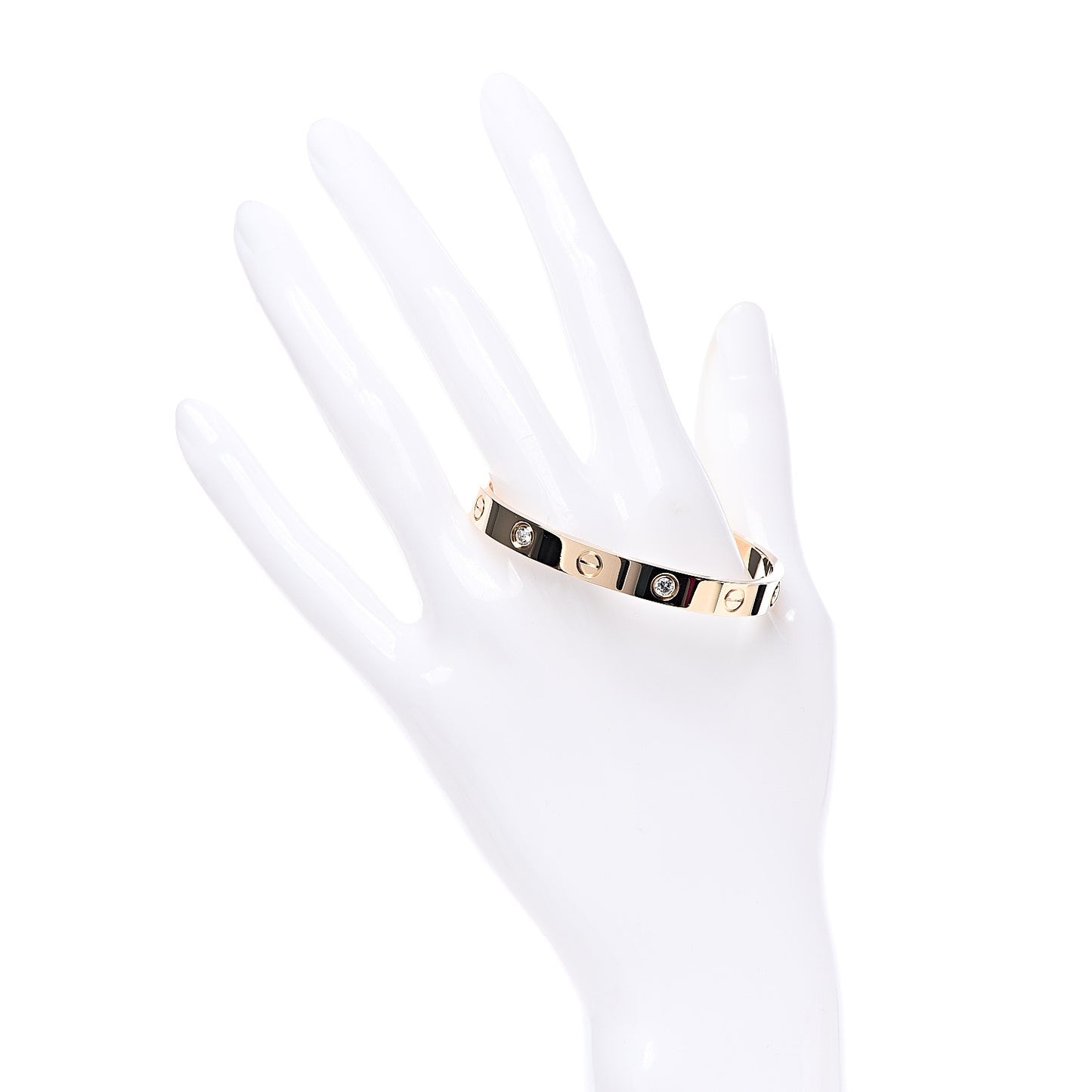 18K Yellow Gold 4 Diamond LOVE Bracelet 15