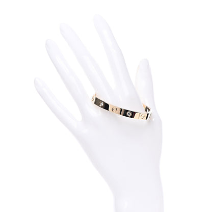 Cartier 18K Yellow Gold 4 Diamond LOVE Bracelet 15 2 of 6