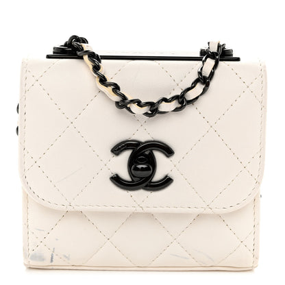 Chanel Lambskin Quilted Mini Trendy CC Clutch With Chain White White 1 of 12