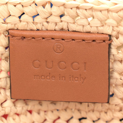 Gucci Raffia Effect Interlocking G Tote Bag Beige 6 of 10