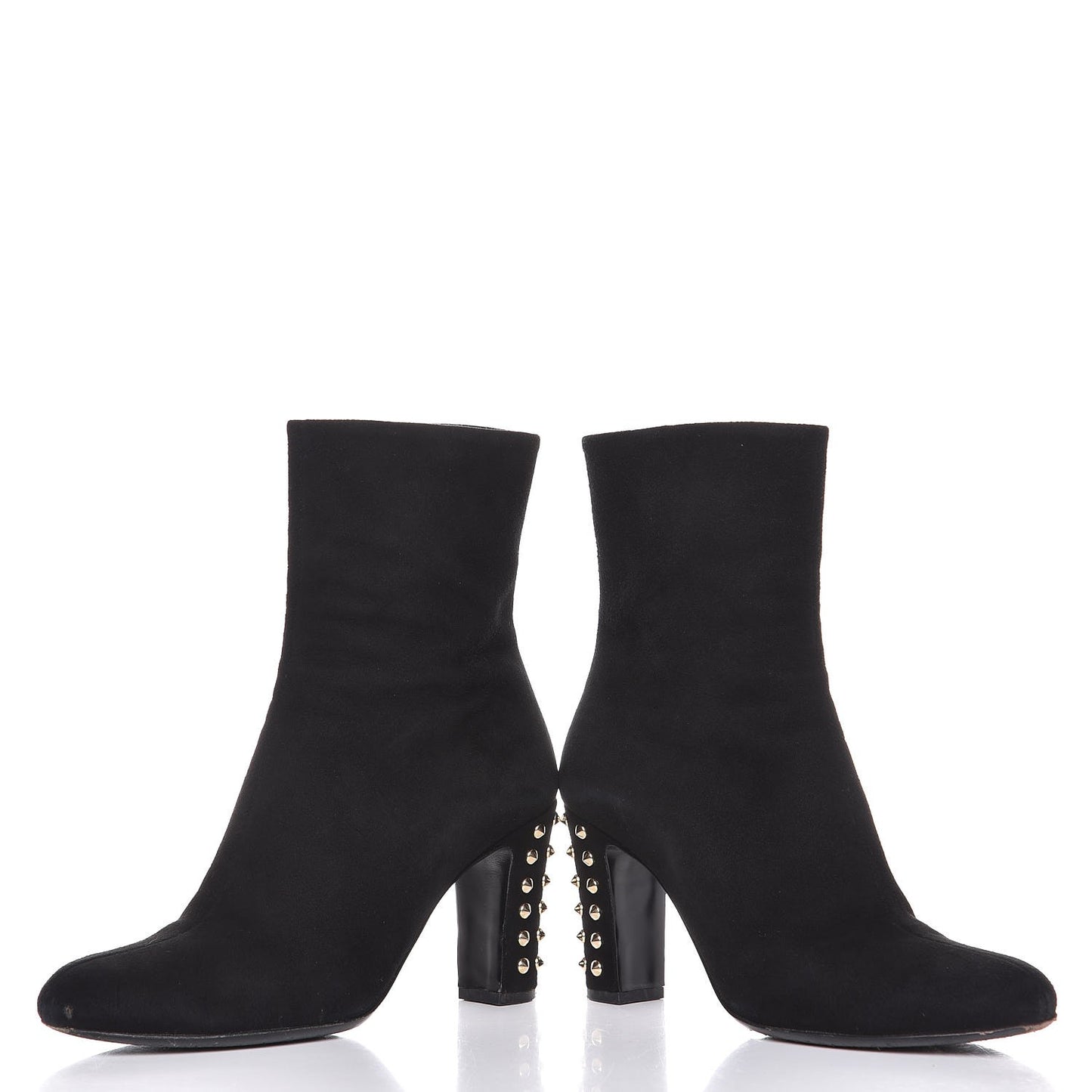 Suede Studded Melville Heel Ankle Booties 36 Black