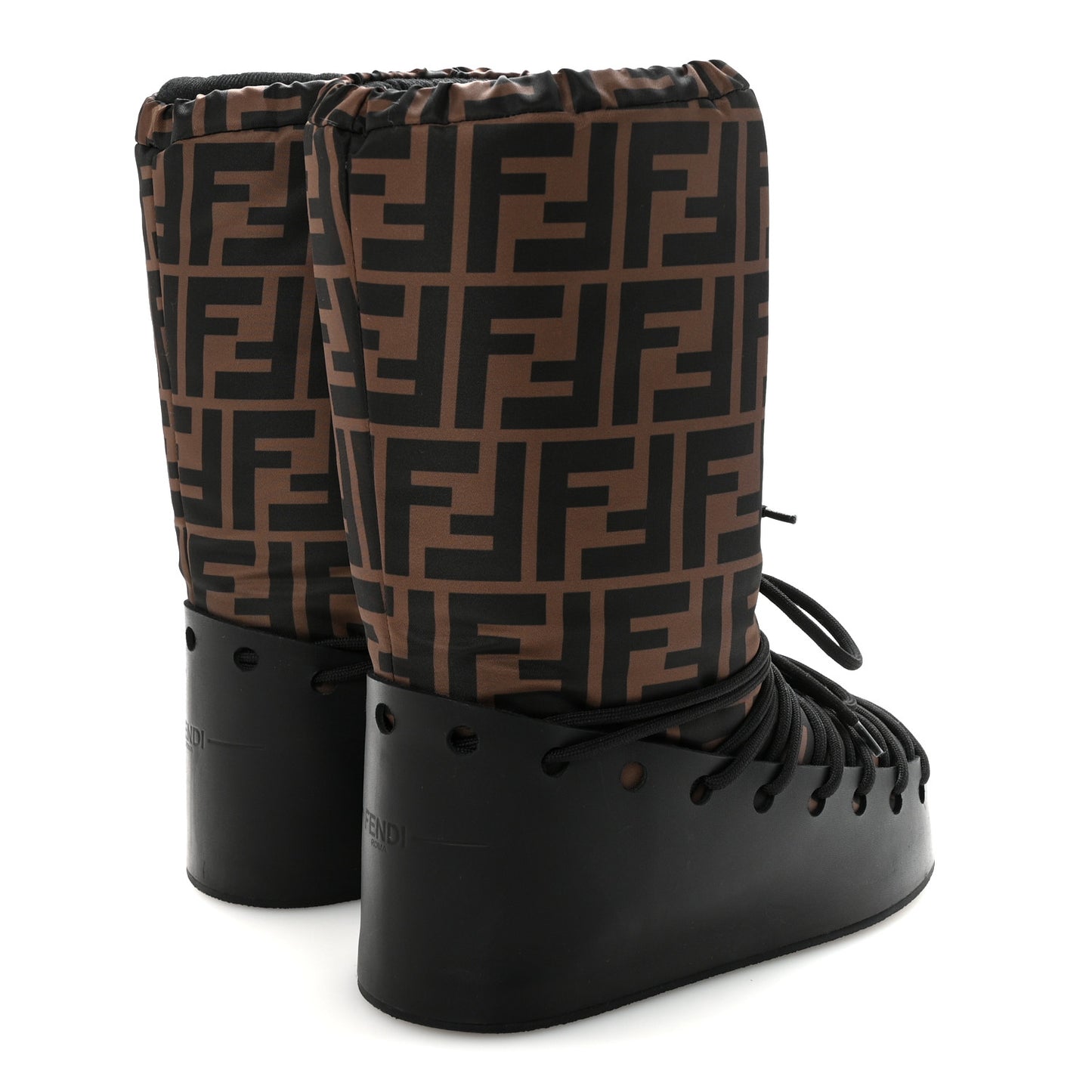 Nylon Rubber FF Snow Boots 37 Tobacco Black