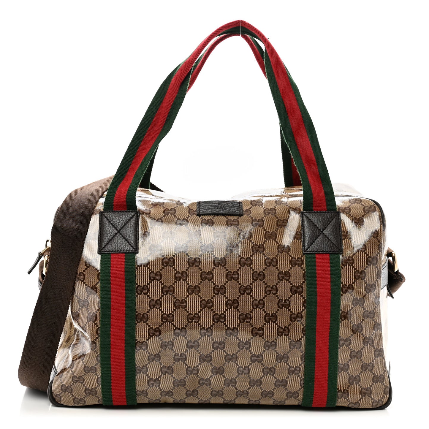 Crystal Monogram Web Large Carry On Duffle Bag Brown