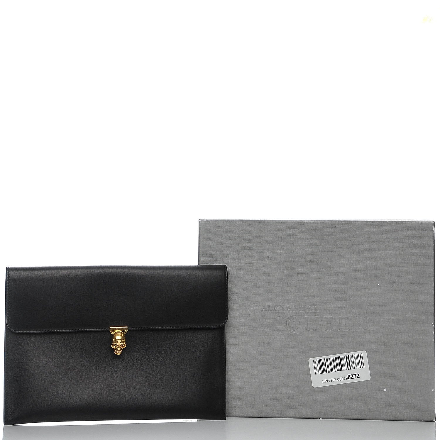Alexander McQueen Calfskin Skull Envelope Clutch Black 6 of 6