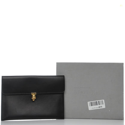 Alexander McQueen Calfskin Skull Envelope Clutch Black 6 of 6