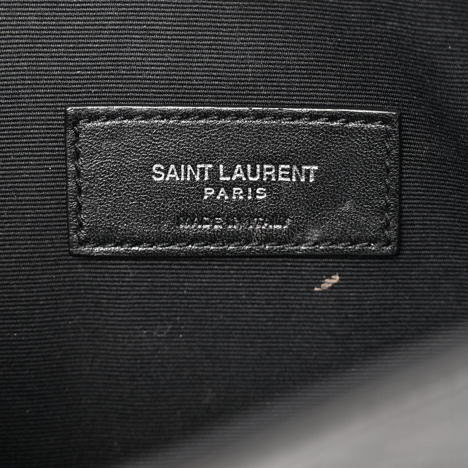 Saint Laurent Calfskin Crocodile Embossed Uptown Monogram Pouch Black 5 of 7