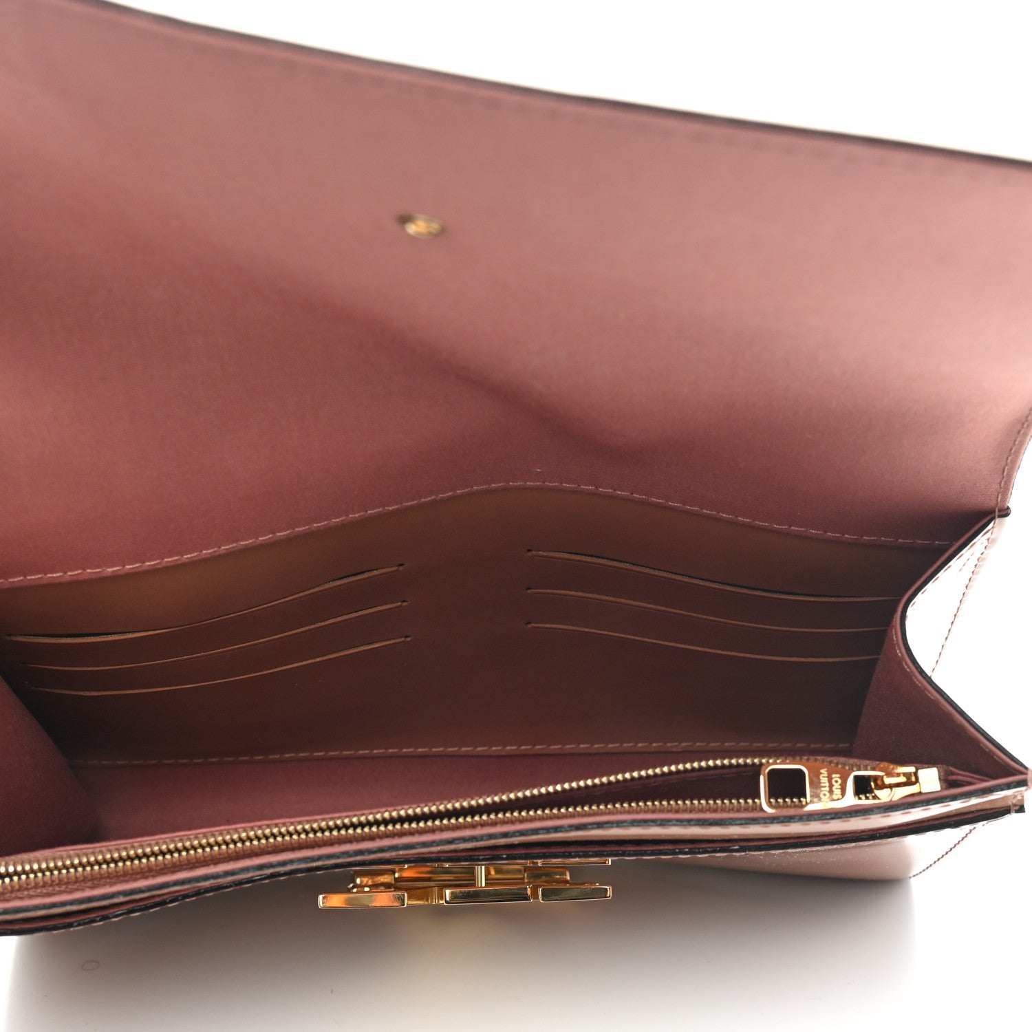 Louis Vuitton Patent Louise New Sobe Clutch Rose Velours 5 of 6