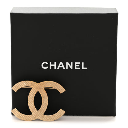 Chanel Quilted CC Brooch Light Gold 6 of 6