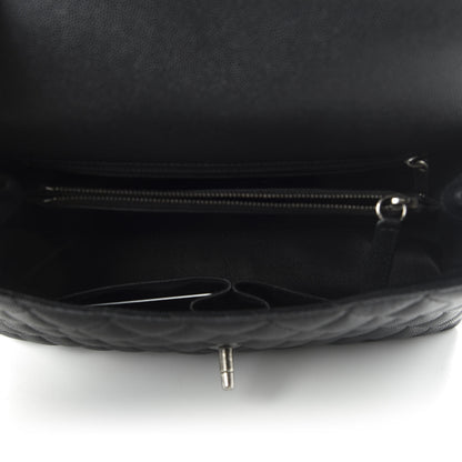 Chanel Caviar Lizard Embossed Quilted Small Coco Handle Flap Black 4 of 10