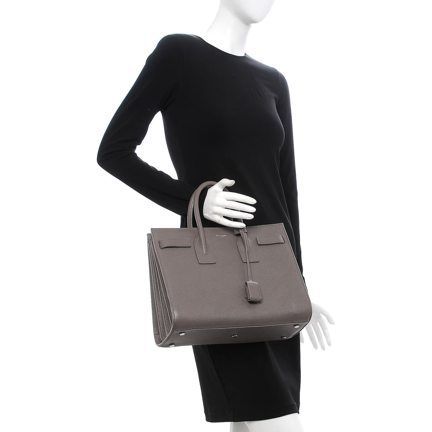 Grained Calfskin Small Sac De Jour Fog