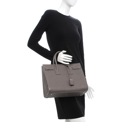 Saint Laurent Grained Calfskin Small Sac De Jour Fog 3 of 9