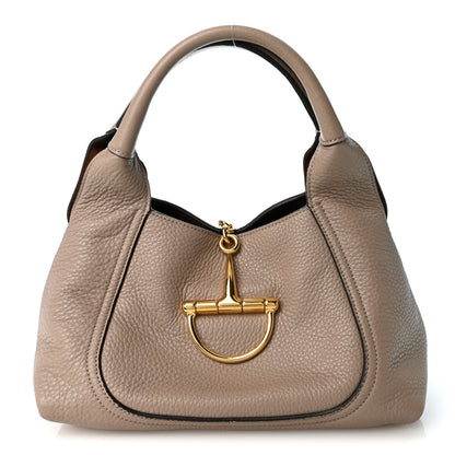 Gucci Grained Calfskin Softbit Medium Shoulder Bag Taupe 1 of 9