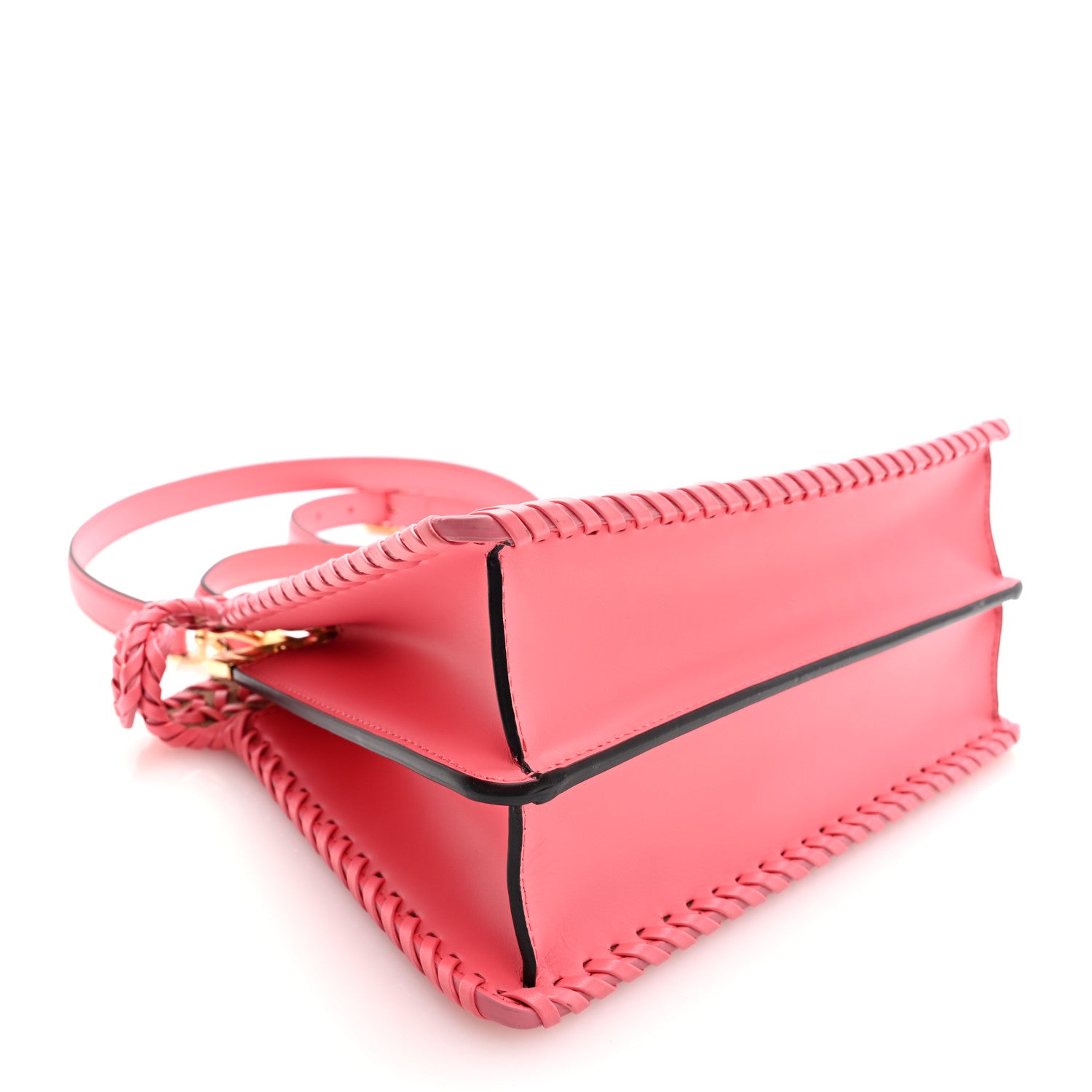 Fendi Vitello King Shiny Nappa Intreccio Small Peekaboo I SEE U Satchel Pink Dalia 4 of 10