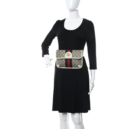 Gucci GG Supreme Monogram Textured Calfskin Web Small Ophidia Belt Bag 120 48 Beige Ebony Mystic White 2 of 9