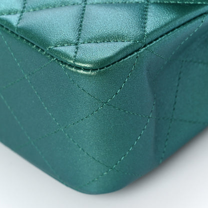Chanel Iridescent Calfskin Quilted Medium Double Flap Green 9 of 10