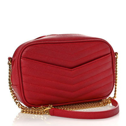 Saint Laurent Grain De Poudre Matelasse Monogram Mini Lou Camera Bag Eros Red 3 of 8