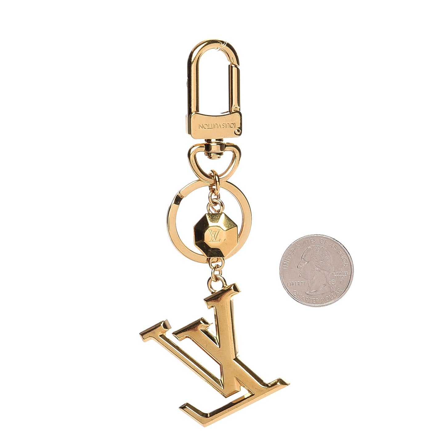 LV Facettes Bag Charm Key Holder Gold