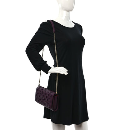 Christian Louboutin Calfskin Spikes Loubinthesky Paloma Clutch Merlot 2 of 10