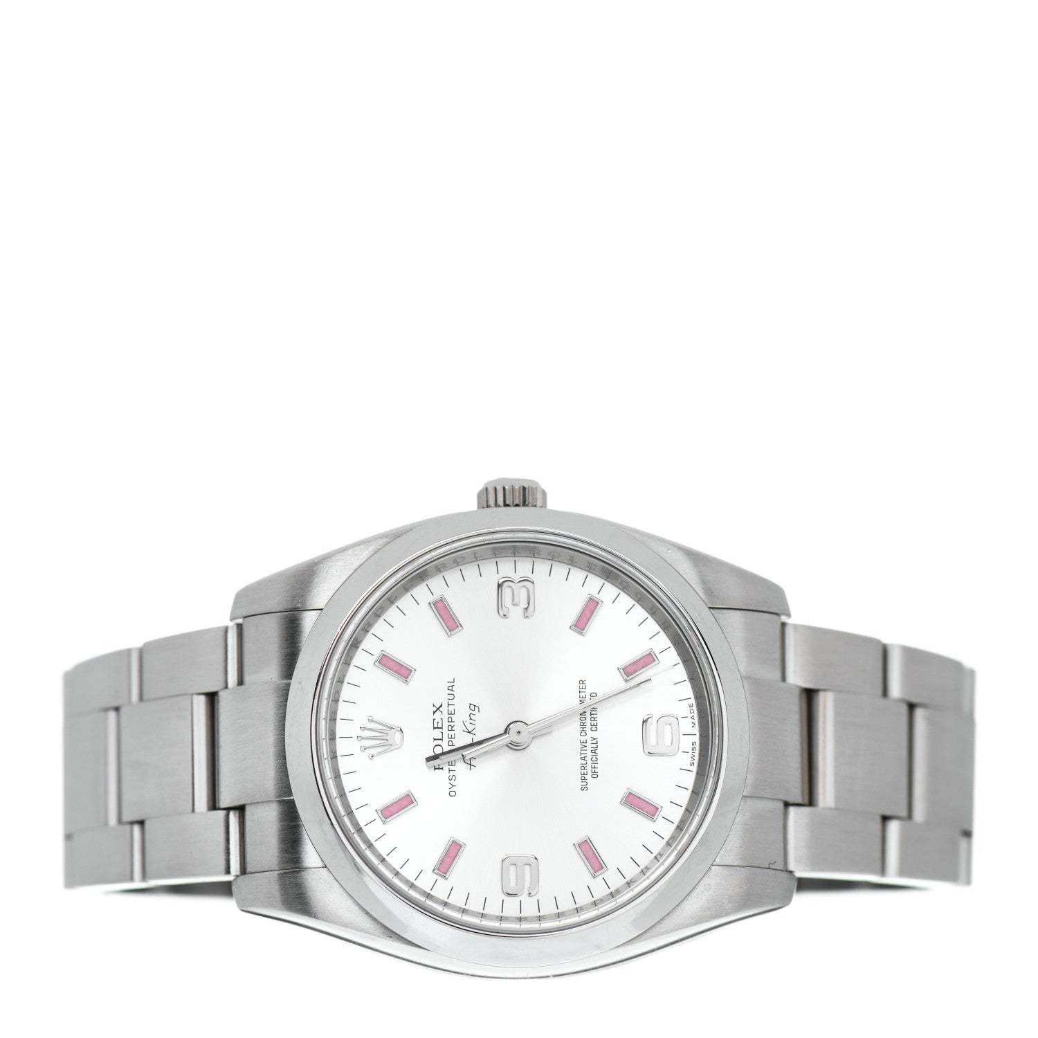 Rolex Stainless Steel 34mm Oyster Perpetual Air-King Watch Pink Index 114200 2 of 5