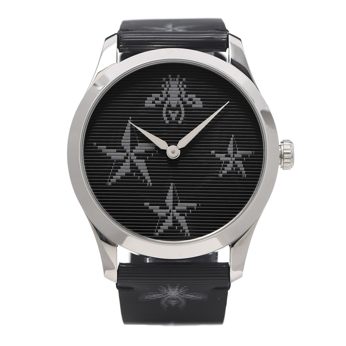 Stainless Steel Calfskin 38mm G-Timeless Bee Star Hologram Quartz Watch Black