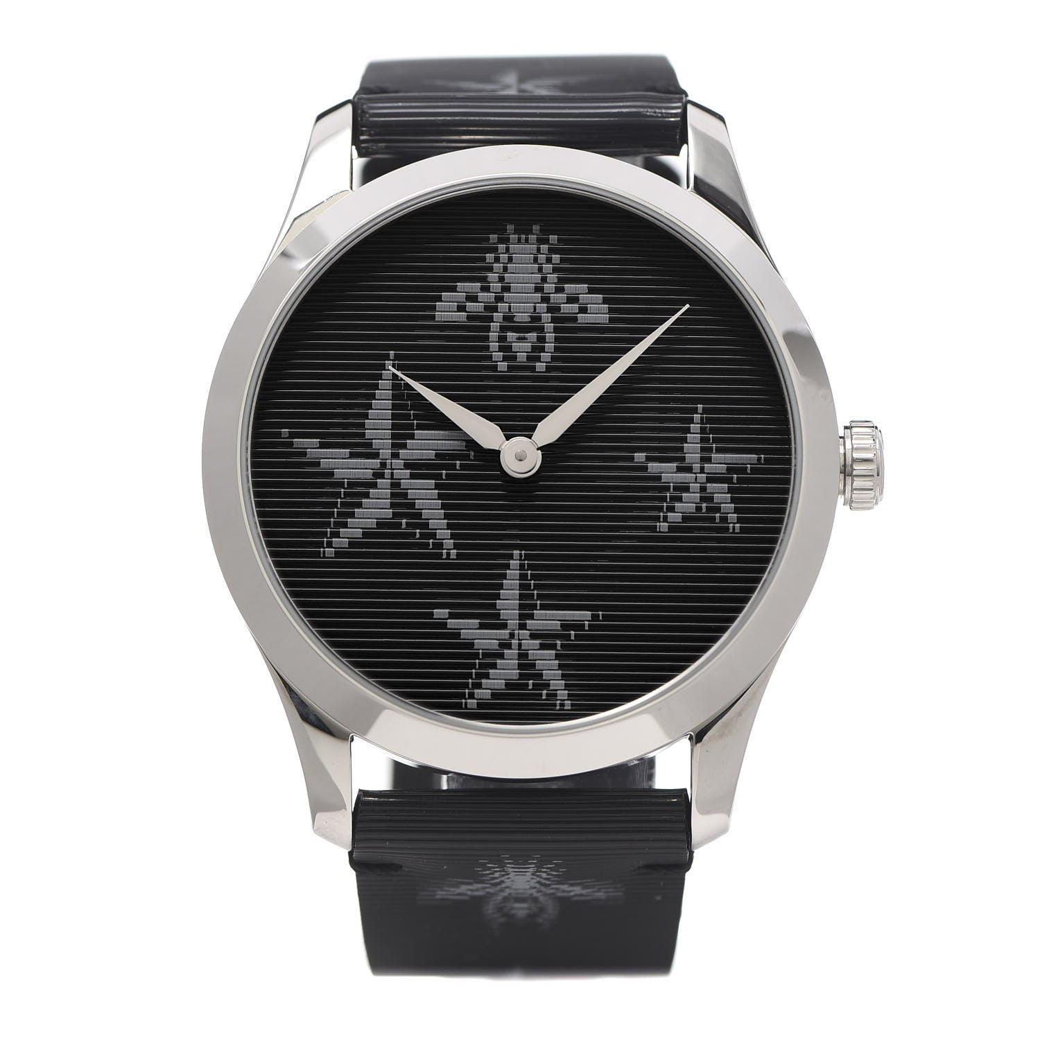 Gucci Stainless Steel Calfskin 38mm G-Timeless Bee Star Hologram Quartz Watch Black 1 of 6