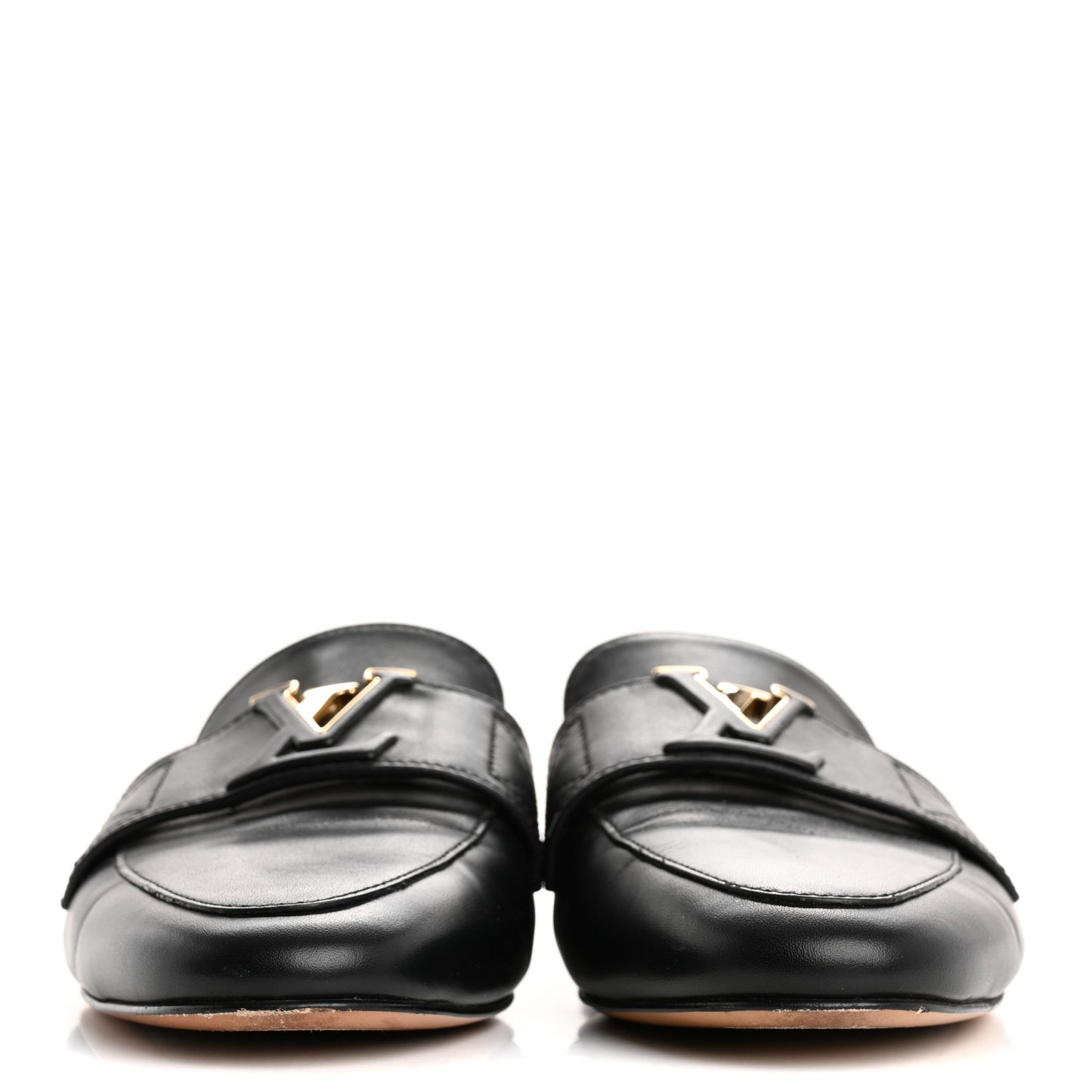 Calfskin LV Mare Open Back Loafers 38 Black