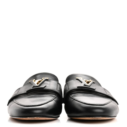 Louis Vuitton Calfskin LV Mare Open Back Loafers 38 Black 3 of 10