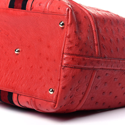 Gucci Ostrich Treasure Boston Red 9 of 12