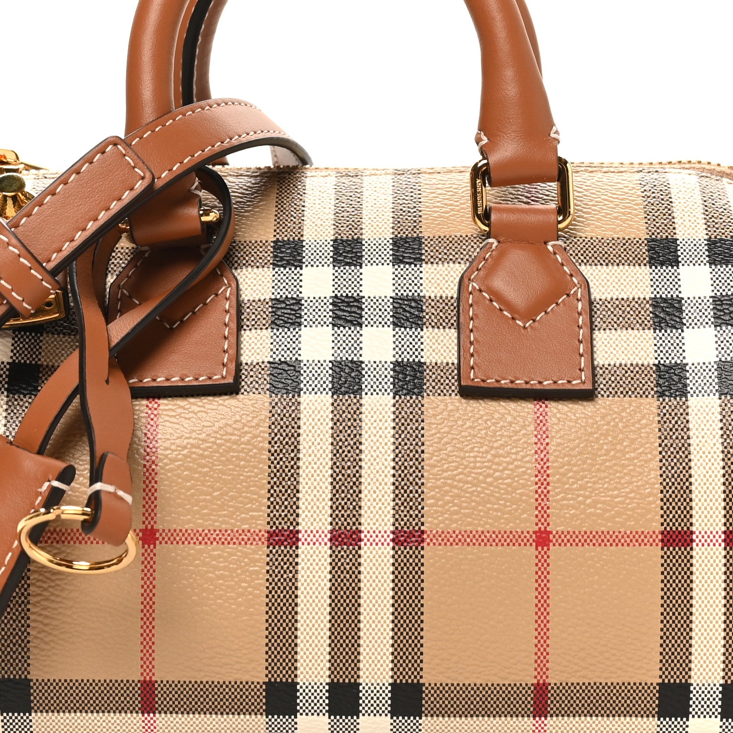 Burberry Vintage Check Mini Bowling Bag Briar Brown 7 of 9
