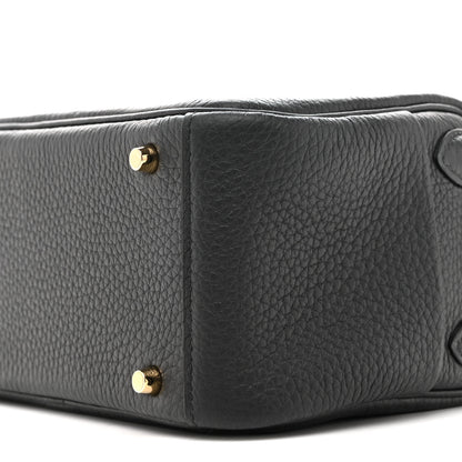 Hermes Taurillon Clemence Mini Lindy 20 Black 10 of 11