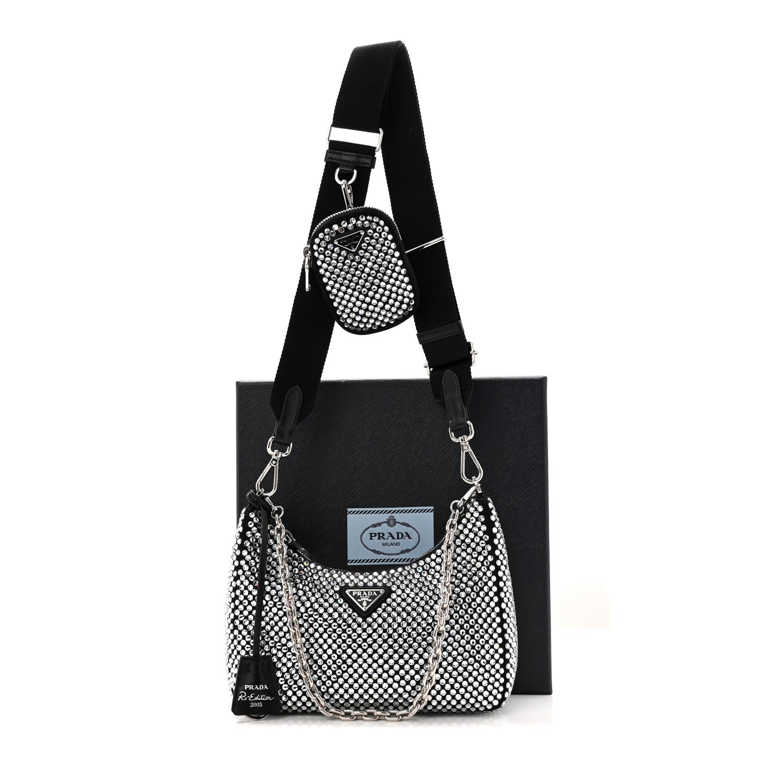 Prada Satin Crystal Re-Edition 2005 Shoulder Bag Cristal 12 of 12