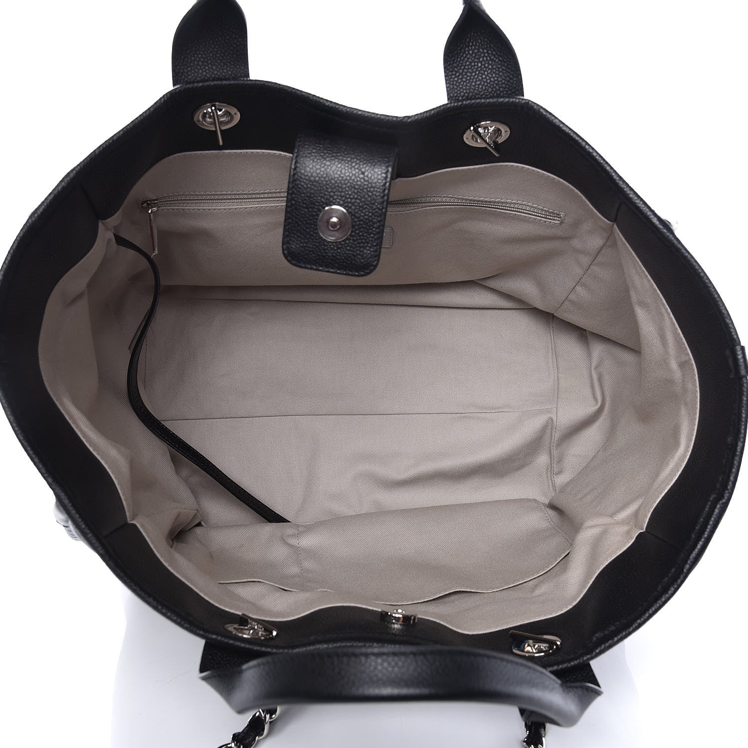 Chanel Glazed Calfskin Large Deauville Tote Black 6 of 10