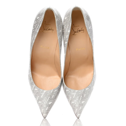 Christian Louboutin Patent Pigalle Follies 100 Pumps 40.5 White Silver 5 of 10