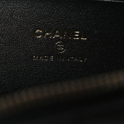 Chanel Lambskin Quilted Crystal CC Top Handle Slim Vanity Case With Chain Black 6 of 12