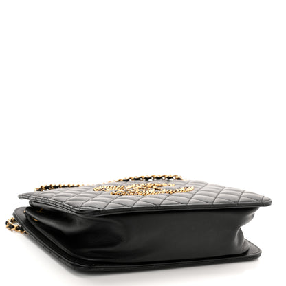 Chanel Calfskin Quilted CC Chain Accordion Tote Black 4 of 12