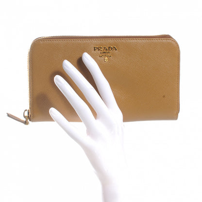 Prada Saffiano Zip Around Wallet Caramel 2 of 8