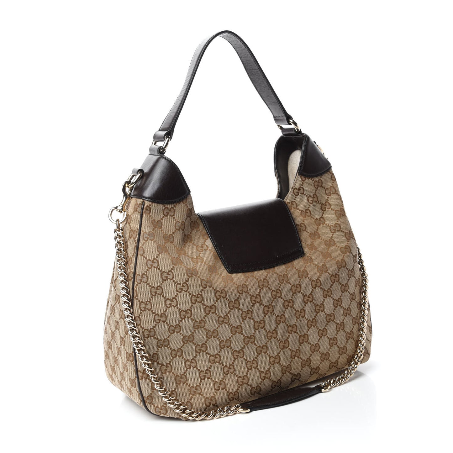 Monogram Margaux Calfskin Medium Emily Hobo Beige Ebony Cocoa